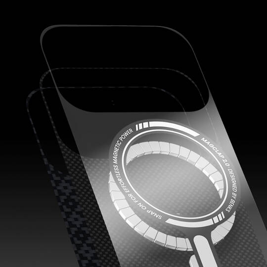 Apple iPhone 17 Air Kılıf M-Safe Şarj Özellikli Benks ArmorAir ArmorGrid Serisi Kevlar Karbon Kapak - 5