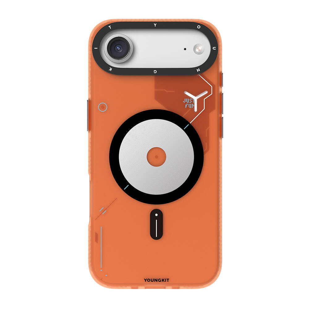Apple iPhone 17 Air Kılıf M-safe Şarj Özellikli Disk Desenli Youngkit Disc Battle Kapak - 2