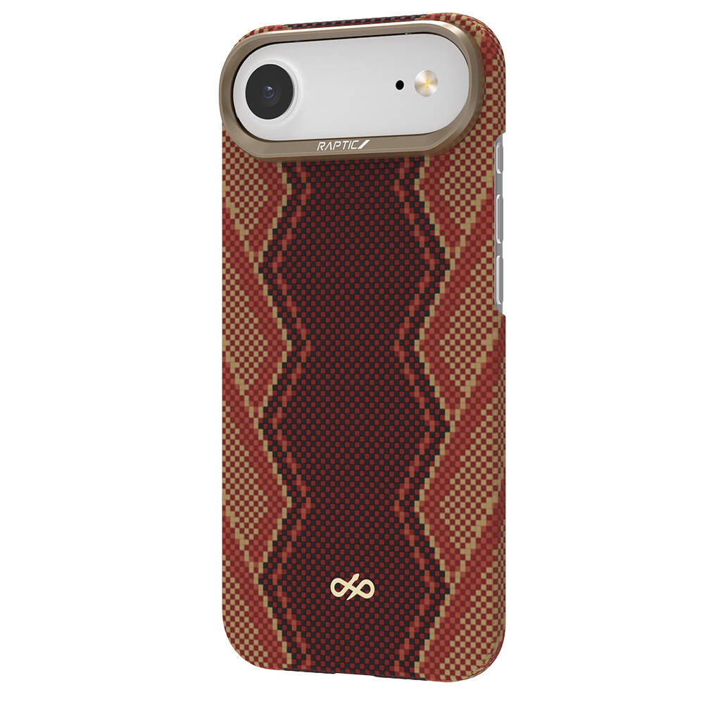 Apple iPhone 17 Air Kılıf M-safe Şarj Özellikli Raptic Aramid Skin Bionic Serisi Karbon Kapak - 5