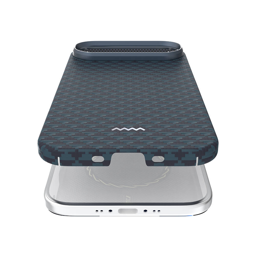 Apple iPhone 17 Air Kılıf M-safe Şarj Özellikli Raptic Aramid Skin Origin Serisi Karbon Kapak - 20