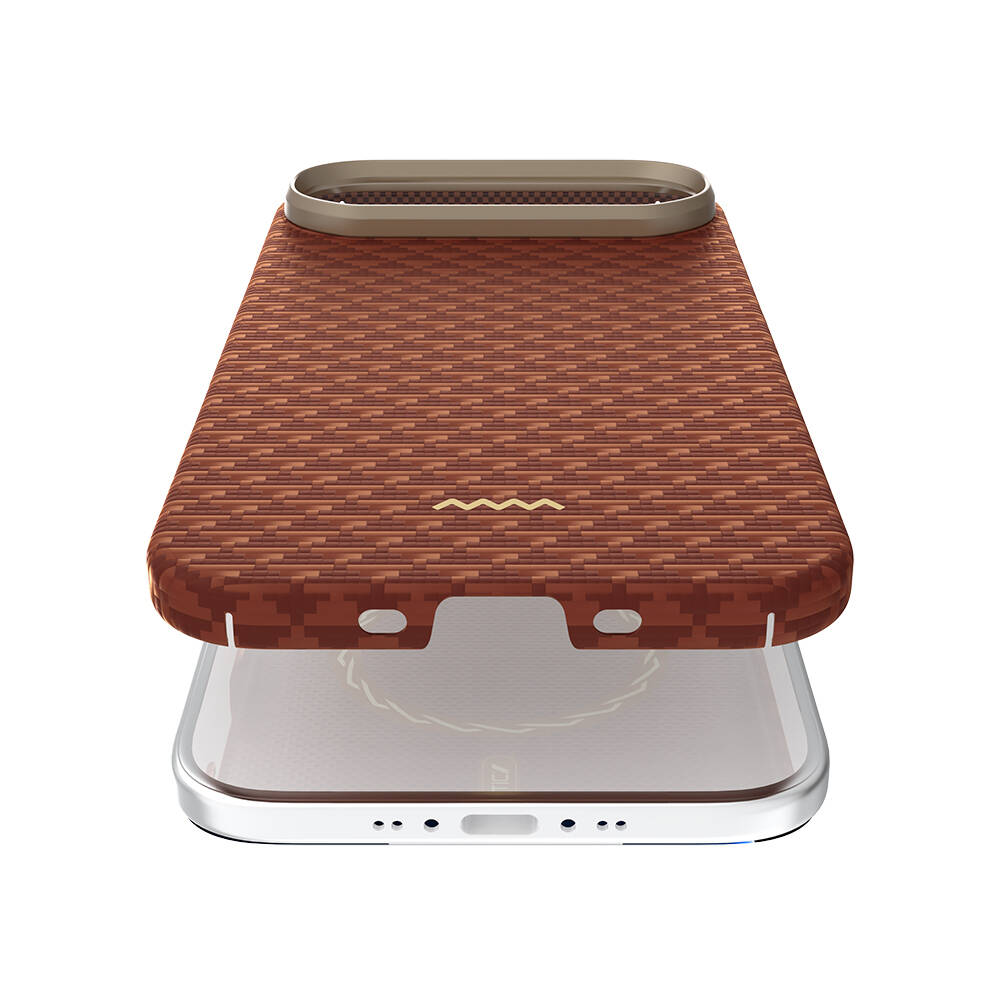 Apple iPhone 17 Air Kılıf M-safe Şarj Özellikli Raptic Aramid Skin Origin Serisi Karbon Kapak - 21