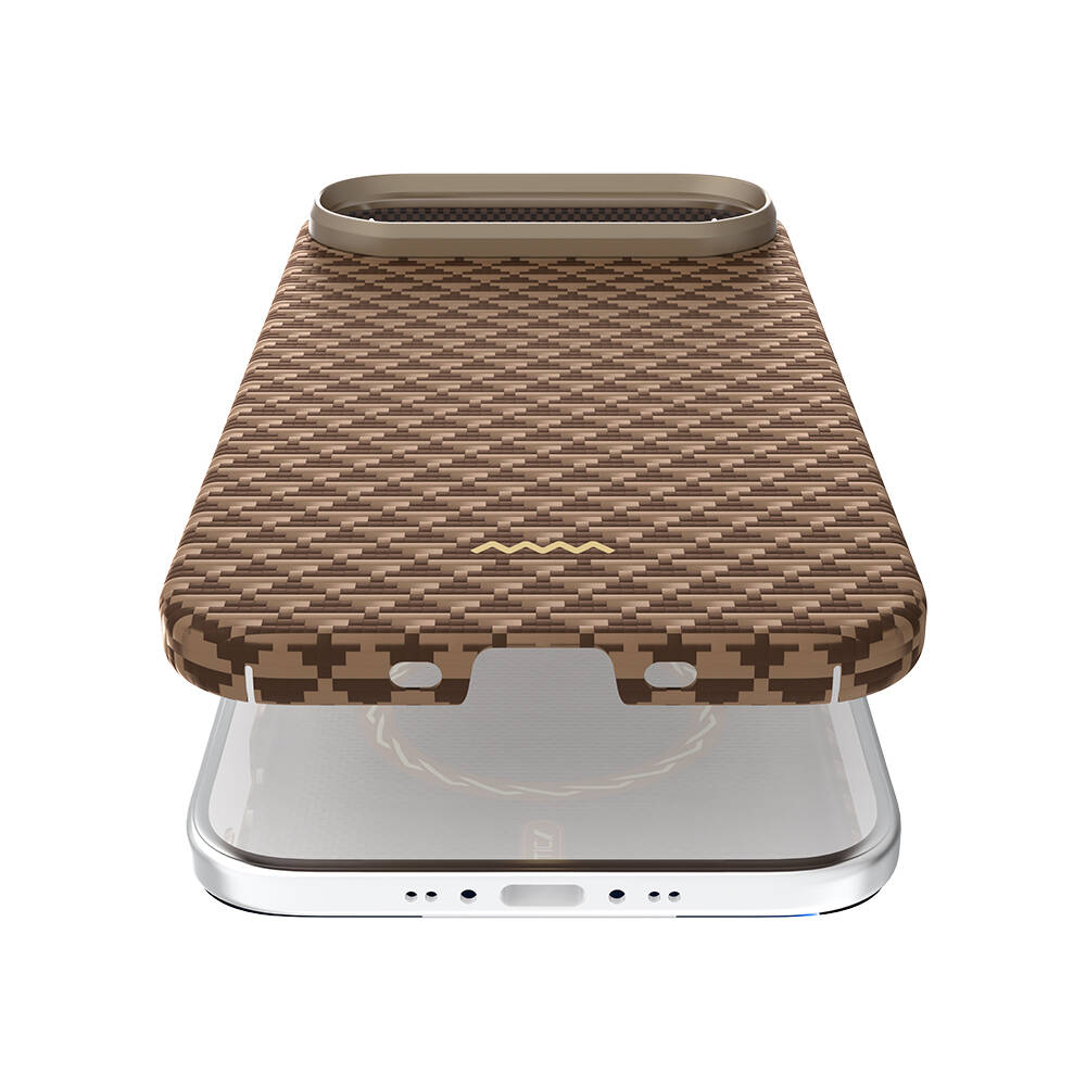 Apple iPhone 17 Air Kılıf M-safe Şarj Özellikli Raptic Aramid Skin Origin Serisi Karbon Kapak - 22