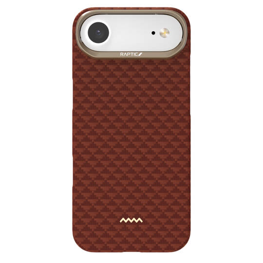 Apple iPhone 17 Air Kılıf M-safe Şarj Özellikli Raptic Aramid Skin Origin Serisi Karbon Kapak