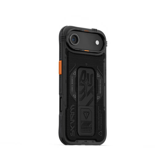 Apple iPhone 17 Air Kılıf SkinArma M-safe Şarj Özellikli Airbag Tasarımlı Standlı Phantom Kapak Siyah