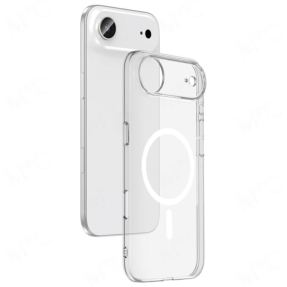 Apple iPhone 17 Air Kılıf Zore M-safe Şarj Özellikli Şeffaf Kamera Çerçeveli Porto Kapak - 2