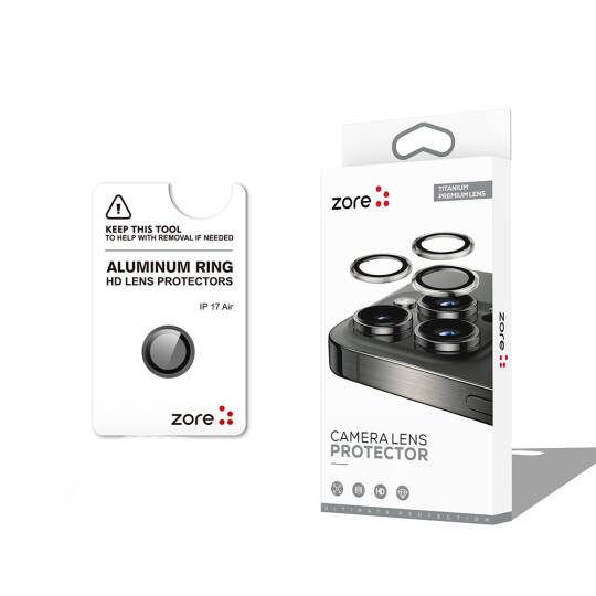 Apple iPhone 17 Air Zore CL-12 Premium Safir Parmak İzi Bırakmayan Anti-Reflective Kamera Lens Koruyucu