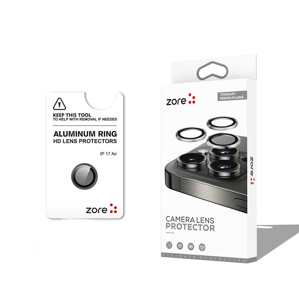 Apple iPhone 17 Air Zore CL-12 Premium Safir Parmak İzi Bırakmayan Anti-Reflective Kamera Lens Koruyucu - 1