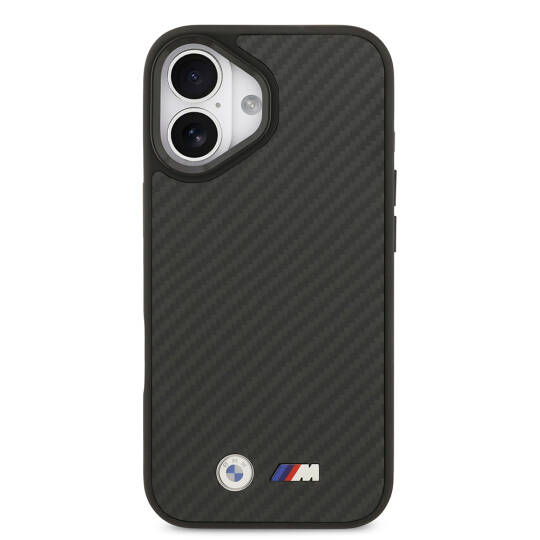 Apple iPhone 17 Kılıf BMW Orjinal Lisanslı M-safe Şarj Özellikli Karbon Fiber Metal Logolu Kapak - 4