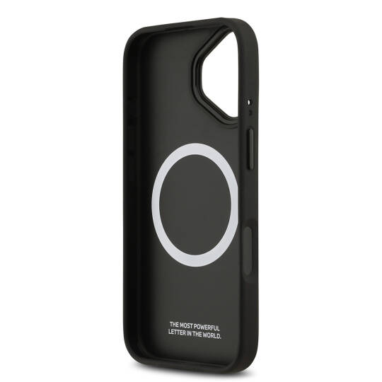 Apple iPhone 17 Kılıf BMW Orjinal Lisanslı M-safe Şarj Özellikli M Logolu Üç Şeritli Delikli Deri Kapak - 9