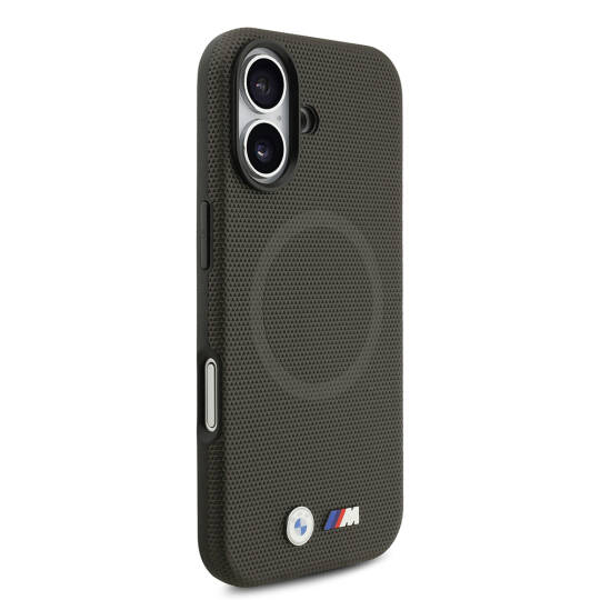Apple iPhone 17 Kılıf BMW Orjinal Lisanslı M-safe Şarj Özellikli Metal Logolu Delikli M Dizayn Deri Kapak - 9