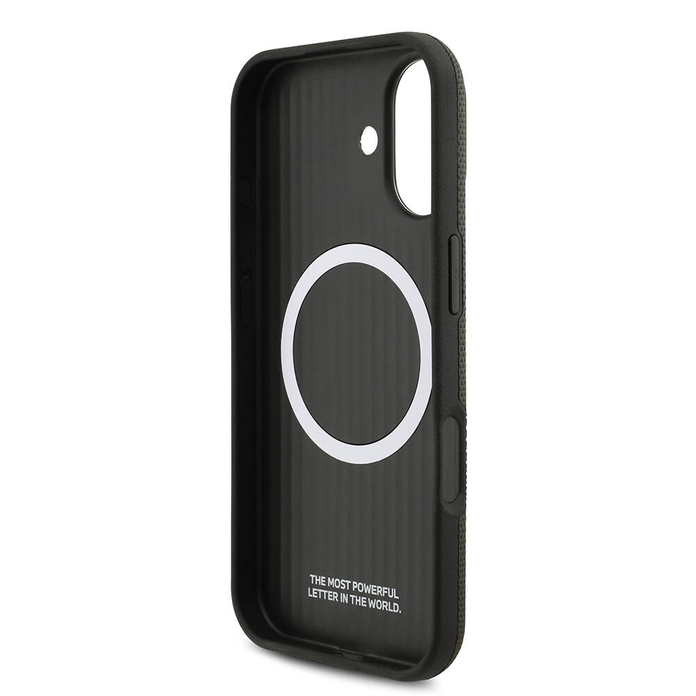 Apple iPhone 17 Kılıf BMW Orjinal Lisanslı M-safe Şarj Özellikli Metal Logolu Delikli M Dizayn Deri Kapak - 12