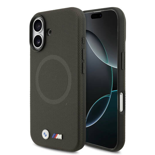Apple iPhone 17 Kılıf BMW Orjinal Lisanslı M-safe Şarj Özellikli Metal Logolu Delikli M Dizayn Deri Kapak - 5