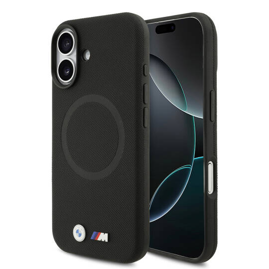 Apple iPhone 17 Kılıf BMW Orjinal Lisanslı M-safe Şarj Özellikli Metal Logolu Delikli M Dizayn Deri Kapak - 3