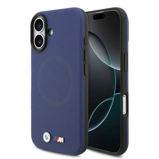 Apple iPhone 17 Kılıf BMW Orjinal Lisanslı M-safe Şarj Özellikli Metal Logolu Delikli M Dizayn Deri Kapak - 2