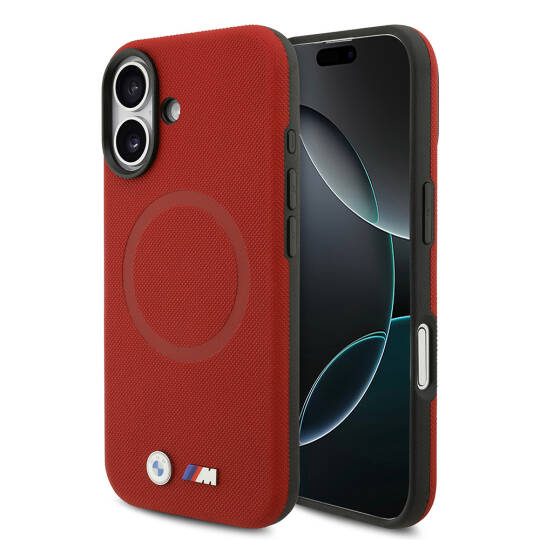 Apple iPhone 17 Kılıf BMW Orjinal Lisanslı M-safe Şarj Özellikli Metal Logolu Delikli M Dizayn Deri Kapak