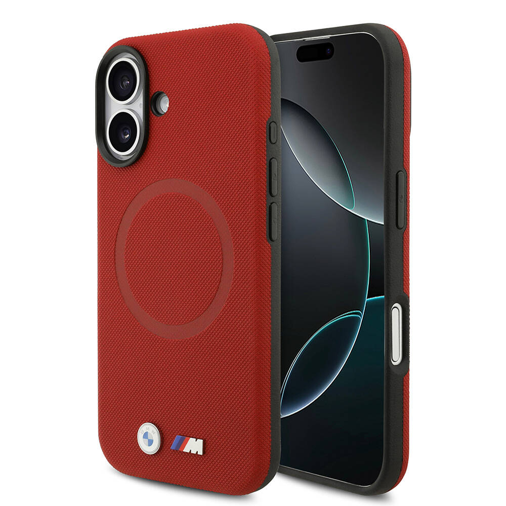 Apple iPhone 17 Kılıf BMW Orjinal Lisanslı M-safe Şarj Özellikli Metal Logolu Delikli M Dizayn Deri Kapak - 1