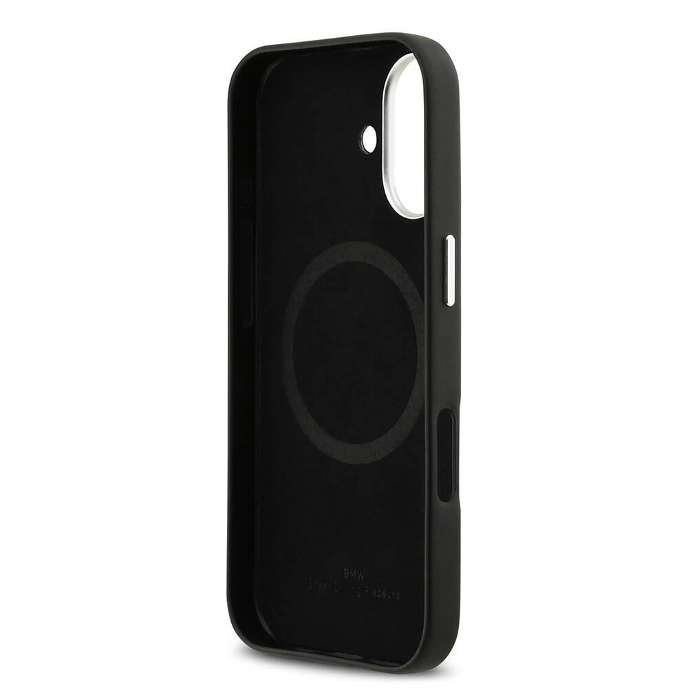 Apple iPhone 17 Kılıf BMW Orjinal Lisanslı M-safe Şarj Özellikli Metal Logolu Tam Kaplama Deri Kapak - 9