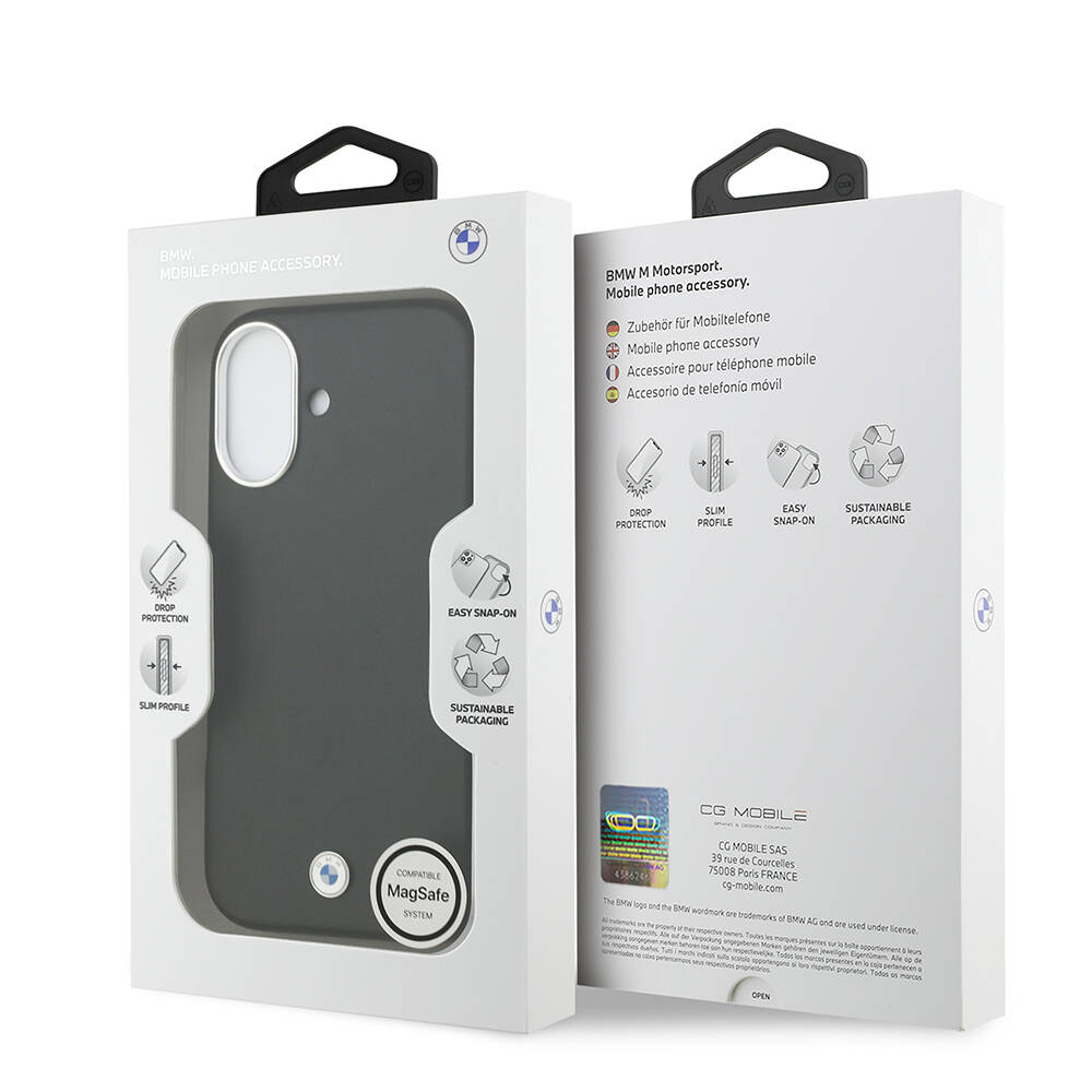 Apple iPhone 17 Kılıf BMW Orjinal Lisanslı M-safe Şarj Özellikli Metal Logolu Tam Kaplama Deri Kapak - 10