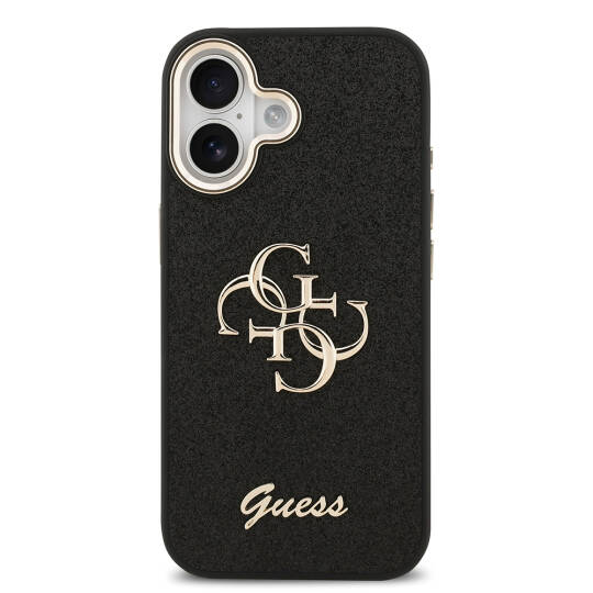 Apple iPhone 17 Kılıf Guess Orjinal Lisanslı 4G Büyük Metal Kamera Çerçeveli ve Logolu Glitter Kapak - 7
