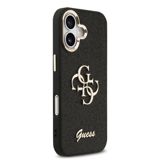 Apple iPhone 17 Kılıf Guess Orjinal Lisanslı 4G Büyük Metal Kamera Çerçeveli ve Logolu Glitter Kapak - 8