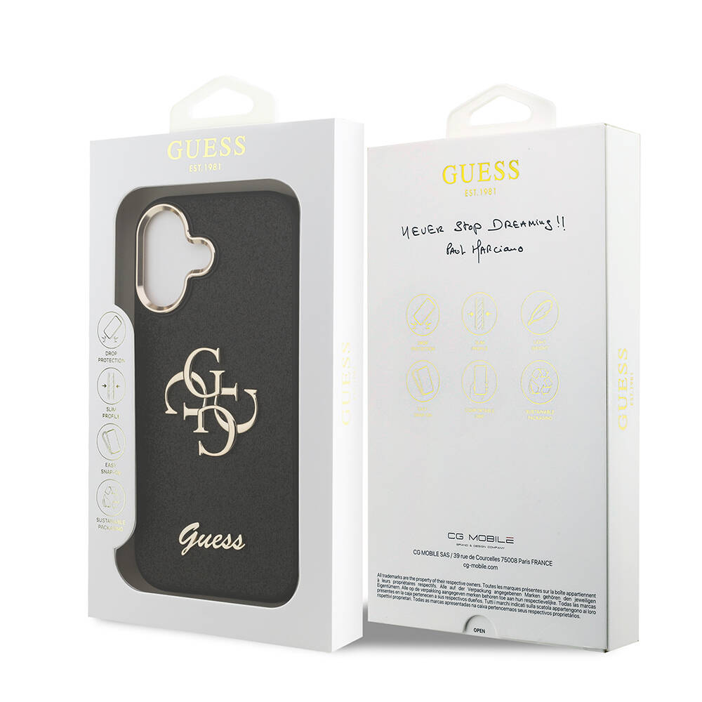 Apple iPhone 17 Kılıf Guess Orjinal Lisanslı 4G Büyük Metal Kamera Çerçeveli ve Logolu Glitter Kapak - 12