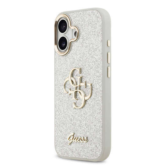 Apple iPhone 17 Kılıf Guess Orjinal Lisanslı 4G Büyük Metal Kamera Çerçeveli ve Logolu Glitter Kapak - 20