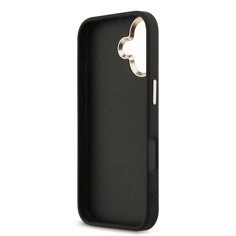 Apple iPhone 17 Kılıf Guess Orjinal Lisanslı Gold Metal Kamera Çerçeveli 4G Desenli Metal Büyük 4G ve Yazı Logolu Kapak - 17
