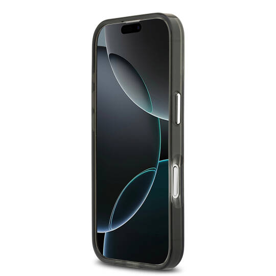Apple iPhone 17 Kılıf Guess Orjinal Lisanslı M-safe Şarj Özellikli IML Baskılı Üçgen Logolu Metal Kamera Çerçeveli Kapak - 7