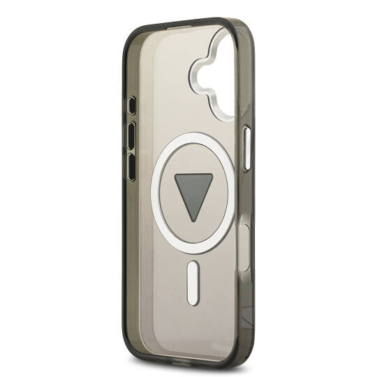 Apple iPhone 17 Kılıf Guess Orjinal Lisanslı M-safe Şarj Özellikli IML Baskılı Üçgen Logolu Metal Kamera Çerçeveli Kapak - 9