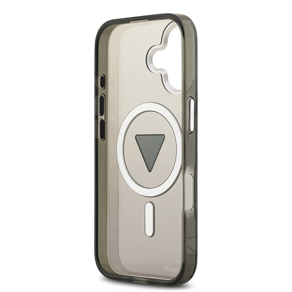 Apple iPhone 17 Kılıf Guess Orjinal Lisanslı M-safe Şarj Özellikli IML Baskılı Üçgen Logolu Metal Kamera Çerçeveli Kapak - 9