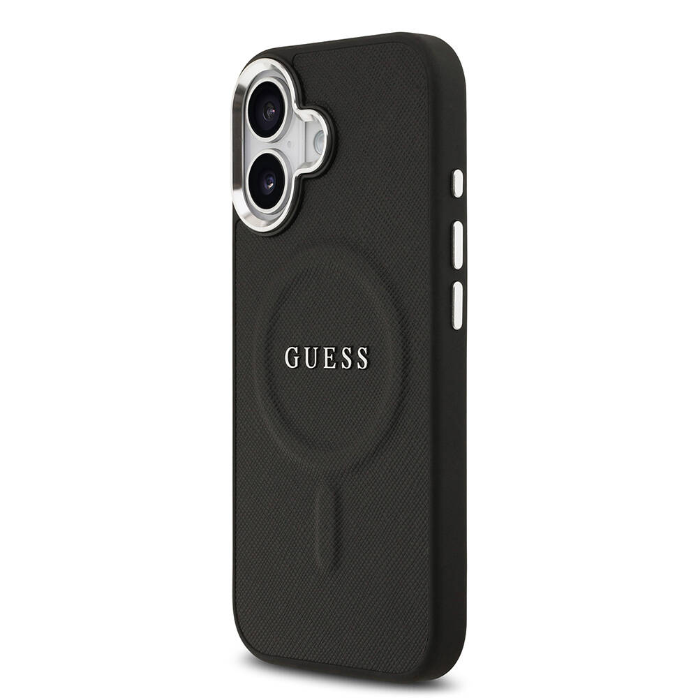 Apple iPhone 17 Kılıf Guess Orjinal Lisanslı M-safe Şarj Özellikli Klasik Yazı Logolu PU Deri Kapak - 4