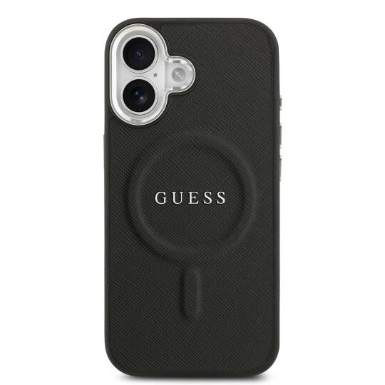 Apple iPhone 17 Kılıf Guess Orjinal Lisanslı M-safe Şarj Özellikli Klasik Yazı Logolu PU Deri Kapak - 5