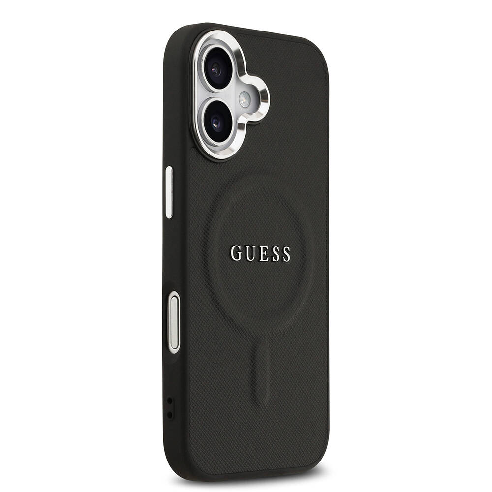 Apple iPhone 17 Kılıf Guess Orjinal Lisanslı M-safe Şarj Özellikli Klasik Yazı Logolu PU Deri Kapak - 6