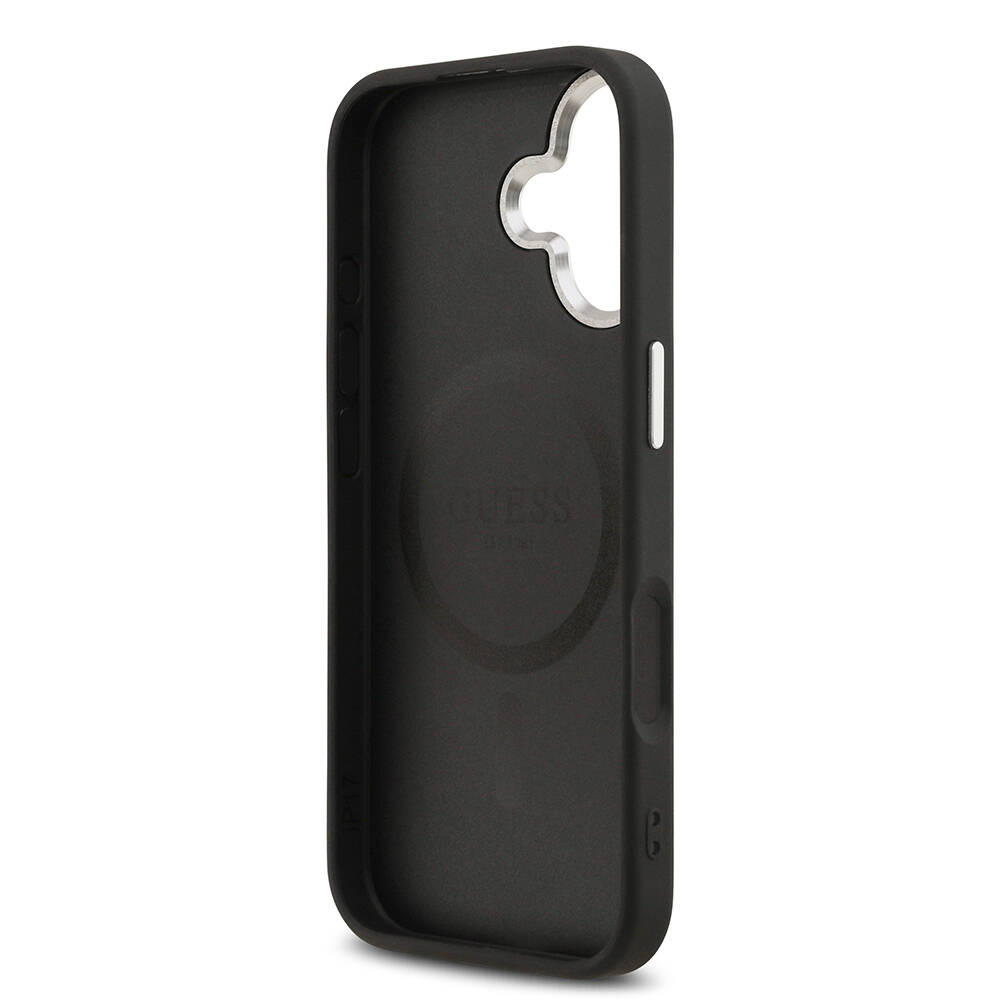 Apple iPhone 17 Kılıf Guess Orjinal Lisanslı M-safe Şarj Özellikli Klasik Yazı Logolu PU Deri Kapak - 9