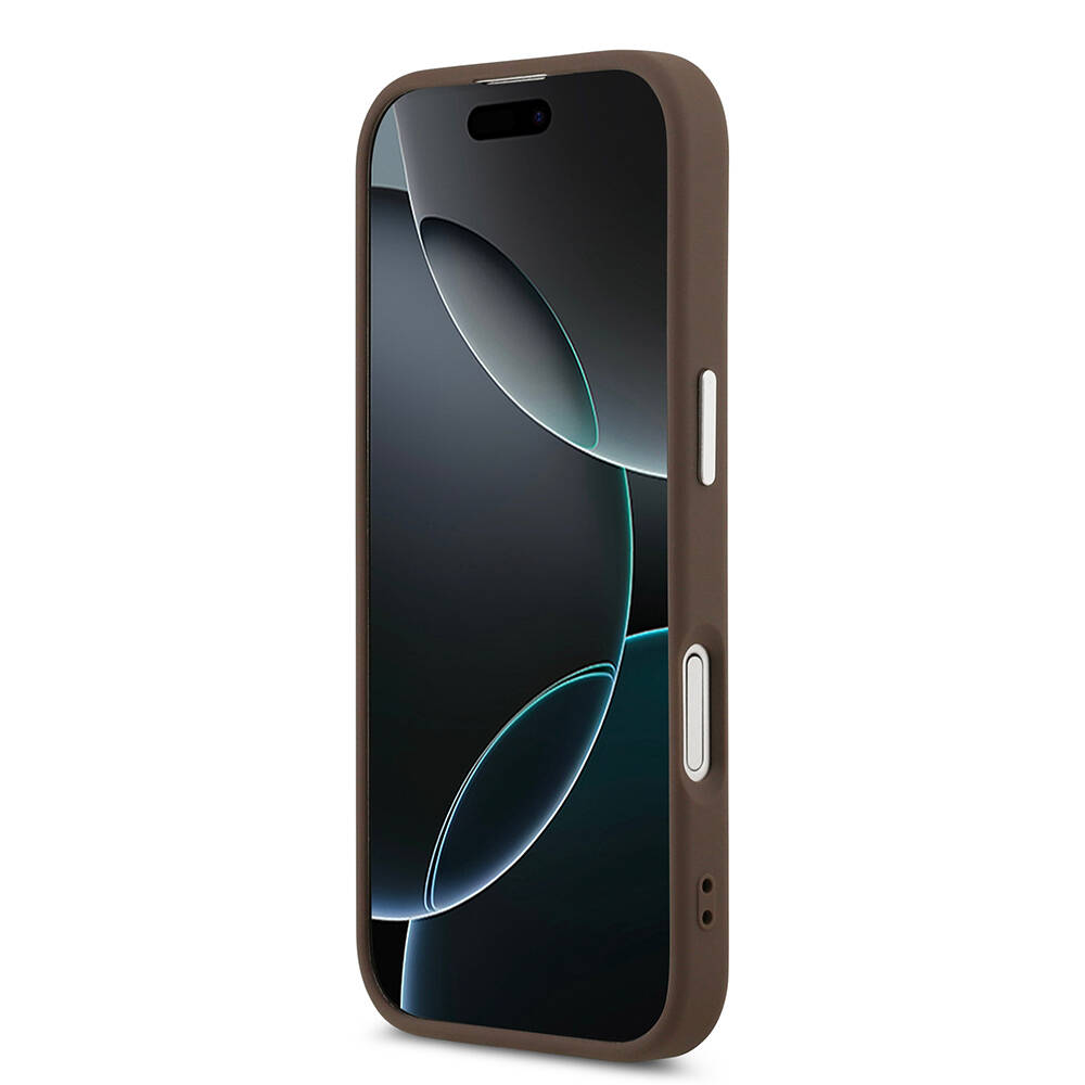 Apple iPhone 17 Kılıf Guess Orjinal Lisanslı M-safe Şarj Özellikli Klasik Yazı Logolu PU Deri Kapak - 13