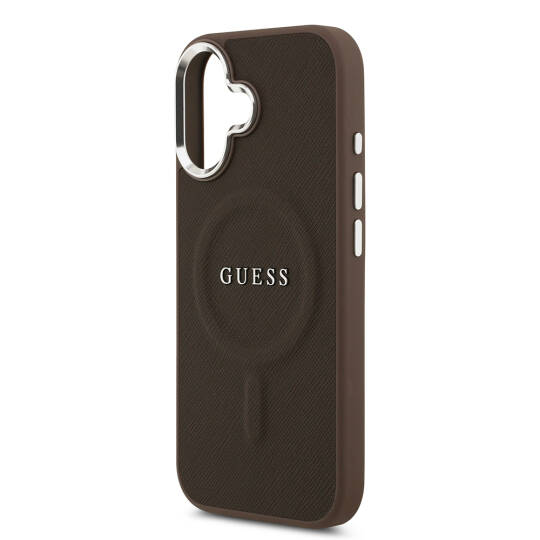 Apple iPhone 17 Kılıf Guess Orjinal Lisanslı M-safe Şarj Özellikli Klasik Yazı Logolu PU Deri Kapak - 14