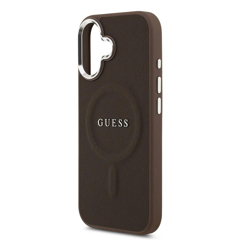 Apple iPhone 17 Kılıf Guess Orjinal Lisanslı M-safe Şarj Özellikli Klasik Yazı Logolu PU Deri Kapak - 14