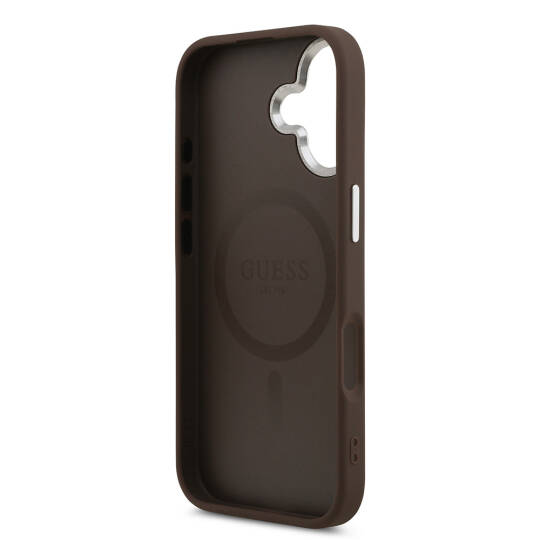Apple iPhone 17 Kılıf Guess Orjinal Lisanslı M-safe Şarj Özellikli Klasik Yazı Logolu PU Deri Kapak - 15