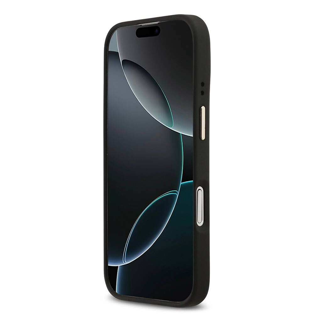 Apple iPhone 17 Kılıf Guess Orjinal Lisanslı M-safe Şarj Özellikli Sıcak Baskılı Yazı Logolu PU Deri Peony Kapak - 9