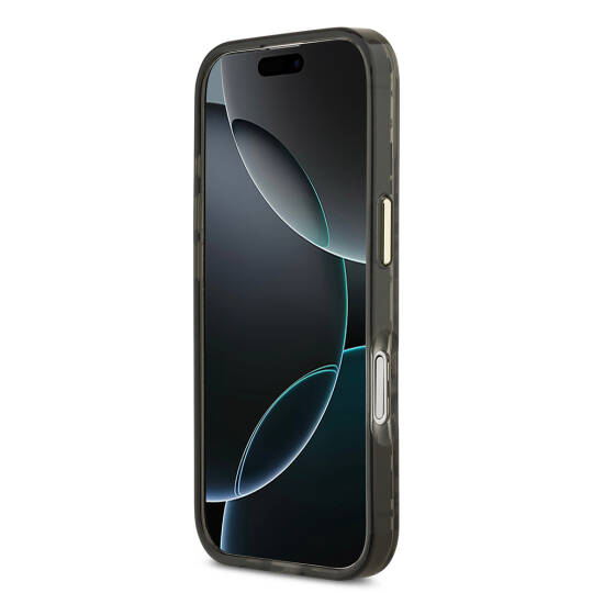 Apple iPhone 17 Kılıf Guess Orjinal Lisanslı M-safe Şarj Özellikli Üçgen Logolu Simli Leopar Desenli Kapak - 7