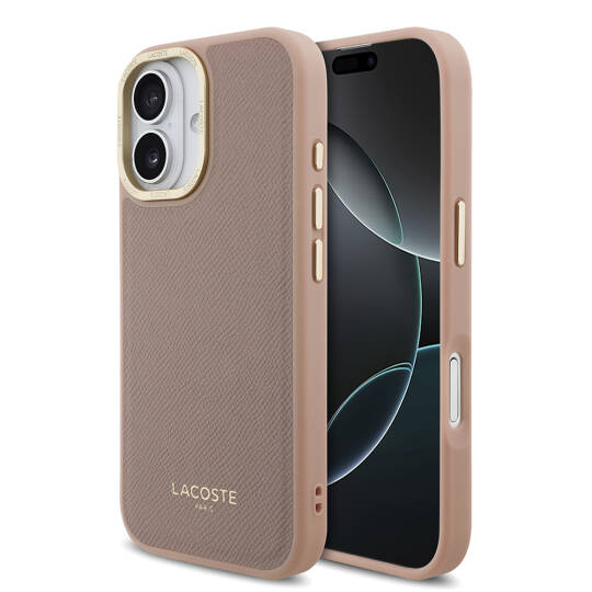Apple iPhone 17 Kılıf Lacoste Orjinal Lisanslı M-safe Şarj Özellikli Champs Elysees PU Deri Tasarımlı Kapak - 4