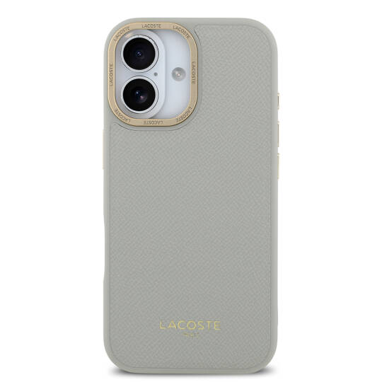 Apple iPhone 17 Kılıf Lacoste Orjinal Lisanslı M-safe Şarj Özellikli Champs Elysees PU Deri Tasarımlı Kapak - 10