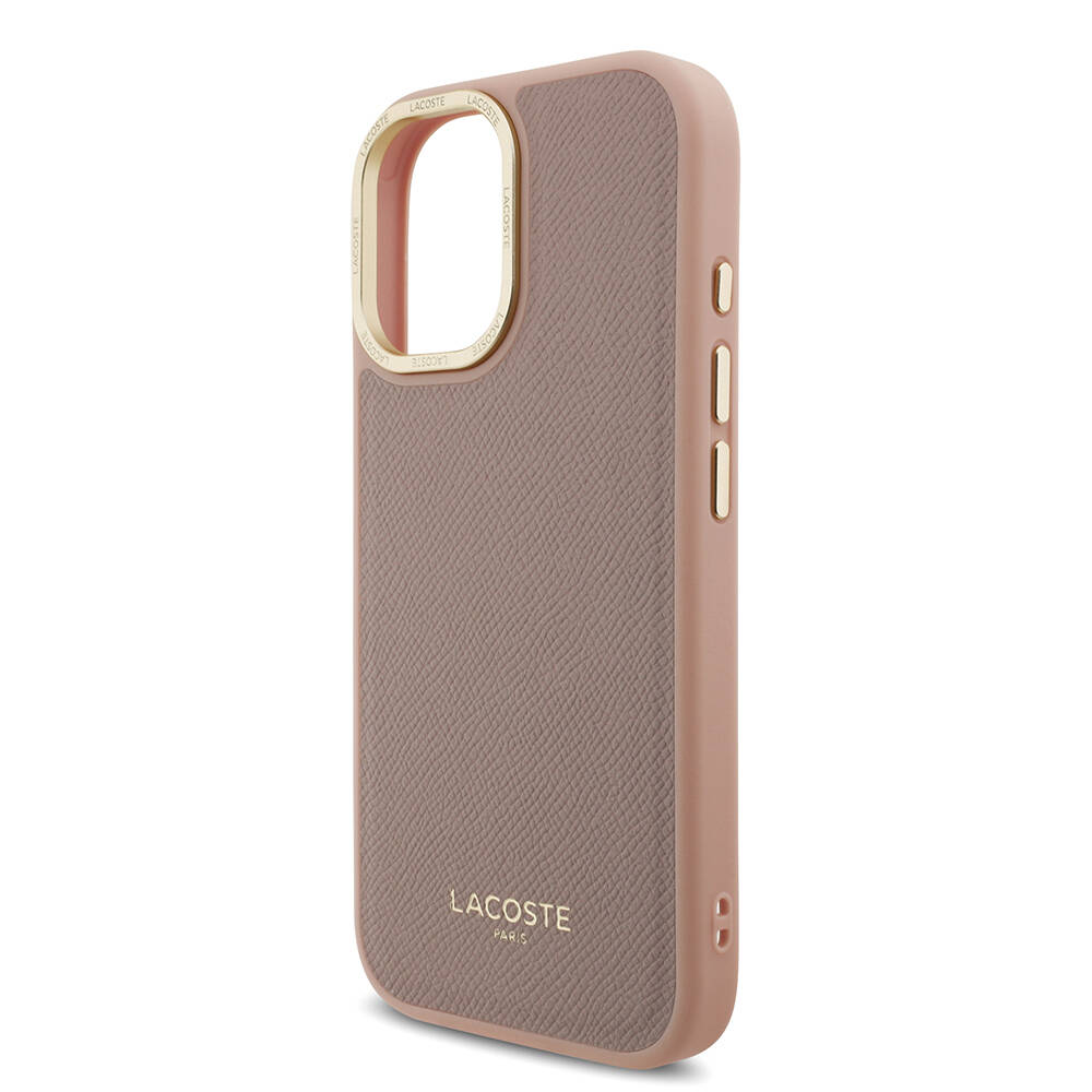 Apple iPhone 17 Kılıf Lacoste Orjinal Lisanslı M-safe Şarj Özellikli Champs Elysees PU Deri Tasarımlı Kapak - 17