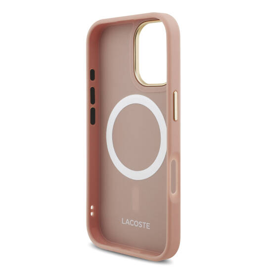 Apple iPhone 17 Kılıf Lacoste Orjinal Lisanslı M-safe Şarj Özellikli Champs Elysees PU Deri Tasarımlı Kapak - 20
