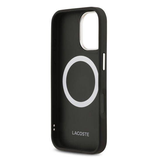 Apple iPhone 17 Kılıf Lacoste Orjinal Lisanslı M-safe Şarj Özellikli Champs Elysees PU Deri Tasarımlı Kapak - 21