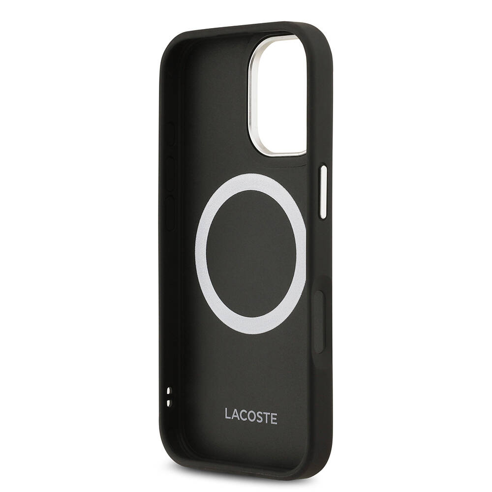 Apple iPhone 17 Kılıf Lacoste Orjinal Lisanslı M-safe Şarj Özellikli Champs Elysees PU Deri Tasarımlı Kapak - 21