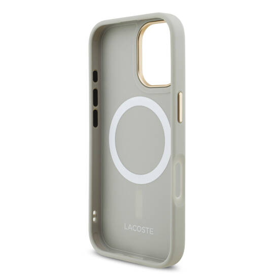 Apple iPhone 17 Kılıf Lacoste Orjinal Lisanslı M-safe Şarj Özellikli Champs Elysees PU Deri Tasarımlı Kapak - 22