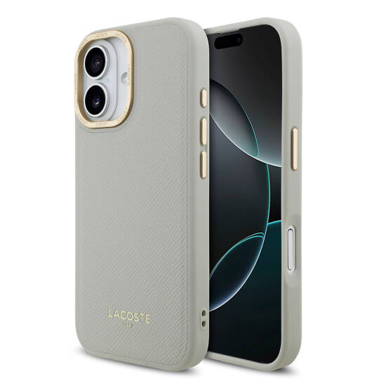 Apple iPhone 17 Kılıf Lacoste Orjinal Lisanslı M-safe Şarj Özellikli Champs Elysees PU Deri Tasarımlı Kapak - 3