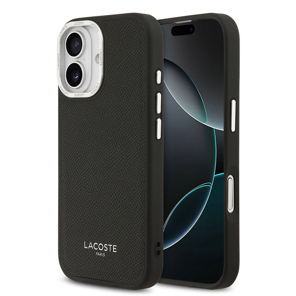 Apple iPhone 17 Kılıf Lacoste Orjinal Lisanslı M-safe Şarj Özellikli Champs Elysees PU Deri Tasarımlı Kapak - 2