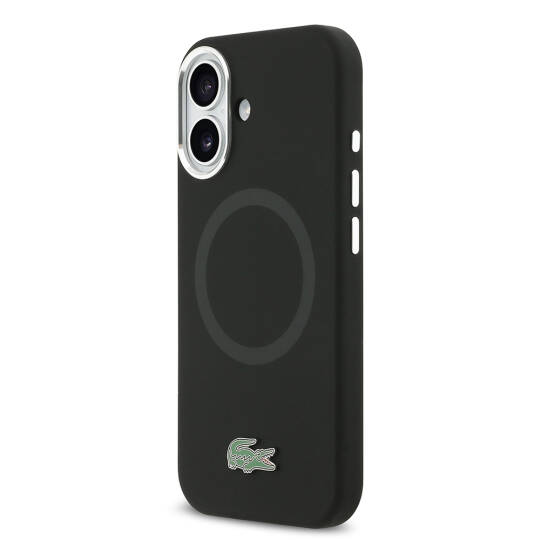 Apple iPhone 17 Kılıf Lacoste Orjinal Lisanslı M-safe Şarj Özellikli İkonik Logolu Metal Kamera Çerçeveli Silikon Kapak - 3